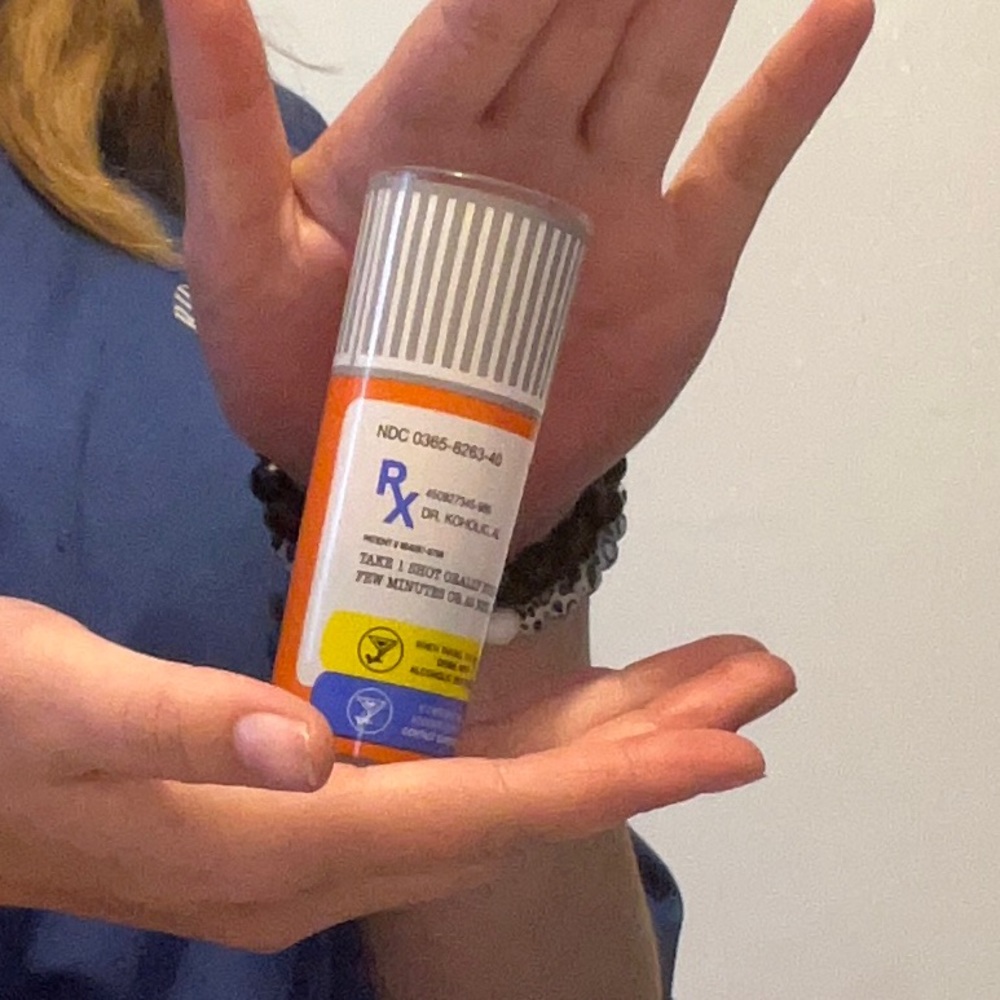 This is a shot glass this is designed to look like a pill bottle